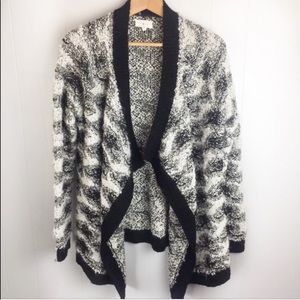Lou & Grey Fuzzy Open Front Cardigan Sweater